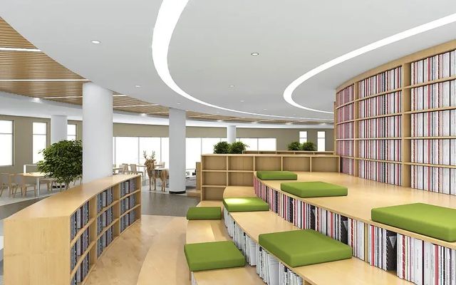 图书馆装修设计西安图书馆装修设计咸阳施工(图3)