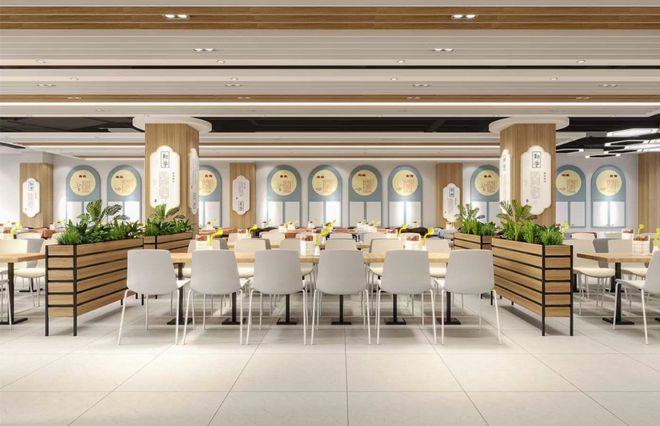 食堂新风貌装修效果图里的美食天堂(图3)