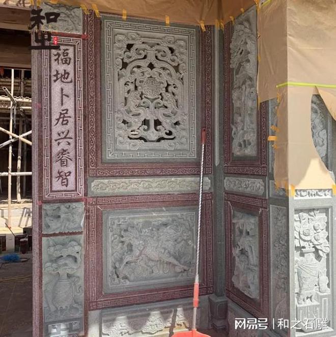 宗祠建筑石雕浮雕墙雕刻(图3)