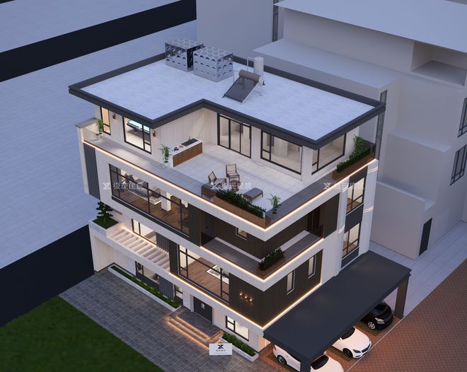 印尼雅加达丨四层现代风格自建别墅(图3)