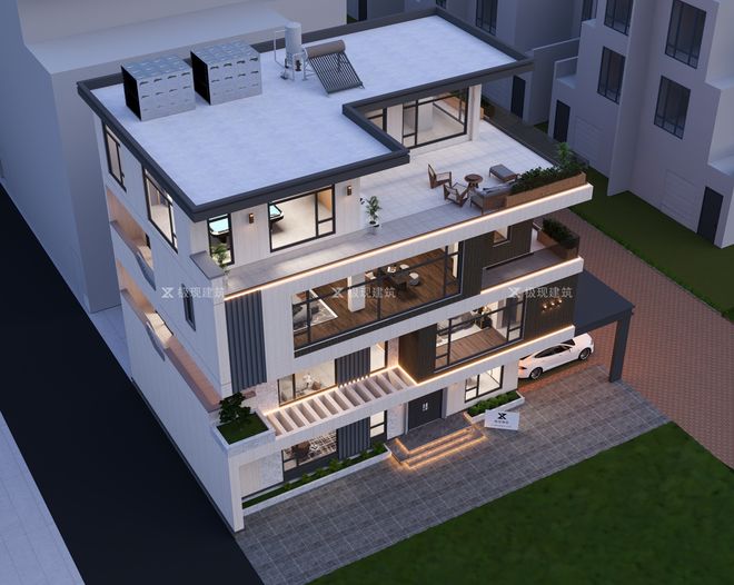 印尼雅加达丨四层现代风格自建别墅(图4)