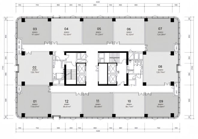 中铁建·西派天峯中心写字楼→装修交付→建筑面积→五证齐全—租(图1)